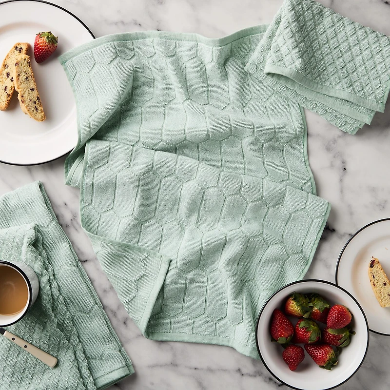 Martha Stewart Honeycomb Chambray 4-pc. Kitchen Towel Set