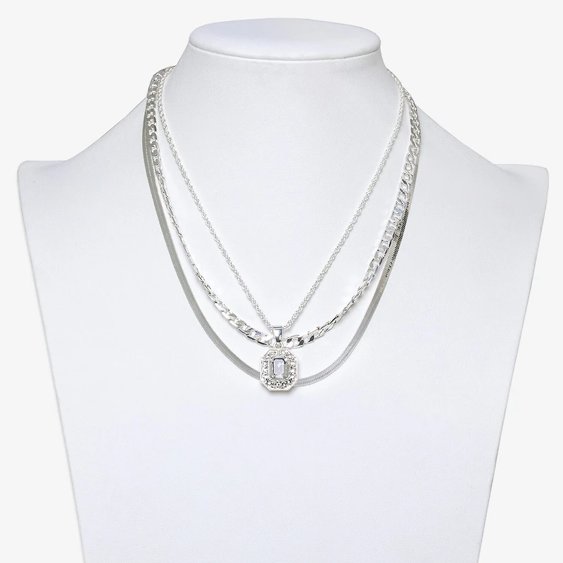 Bold Elements Silver Tone Womens 19 Inch Strand Necklace