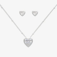Mixit Womens Cubic Zirconia Heart Hypoallergenic -pc. Jewelry Set