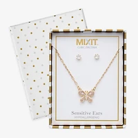 Mixit Womens Cubic Zirconia Butterfly Hypoallergenic 3-pc. Jewelry Set