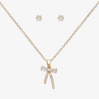 Mixit Womens Cubic Zirconia Bow Hypoallergenic -pc. Jewelry Set
