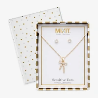 Mixit Womens Cubic Zirconia Bow Hypoallergenic -pc. Jewelry Set