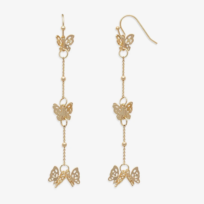 Mixit Womens Butterfly Drop Earrings