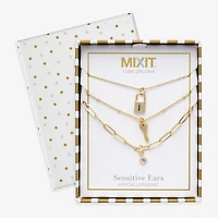 Mixit Womens Glass Hypoallergenic 3-pc. Necklace Set