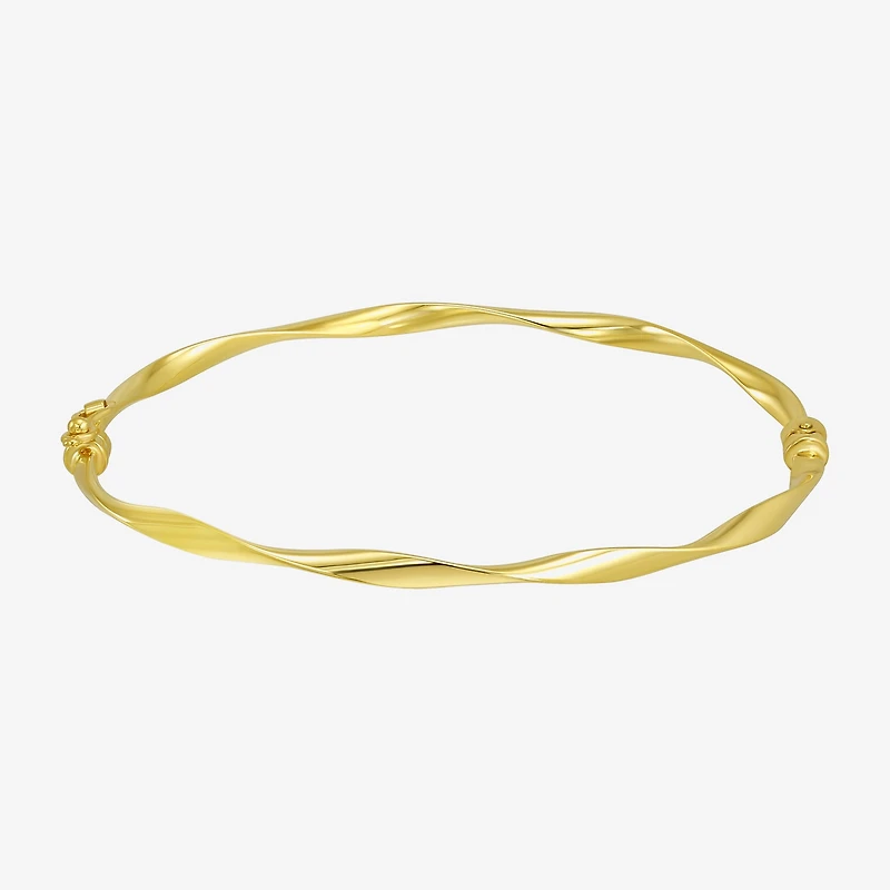 Gold Addiction Womens 10K Gold Round Bangle Bracelet