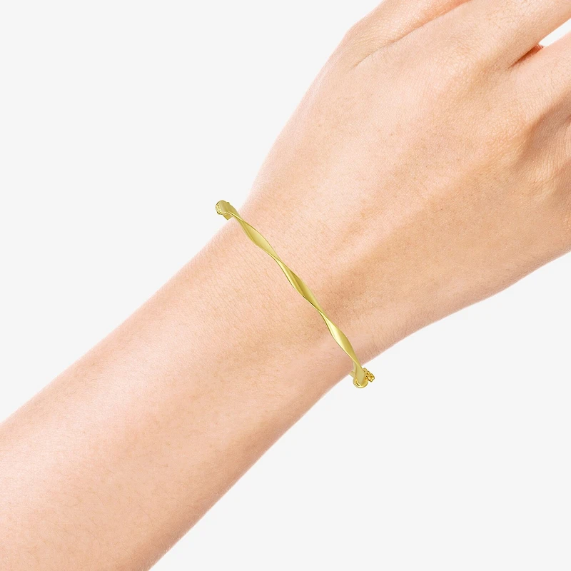 Gold Addiction Womens 10K Gold Round Bangle Bracelet