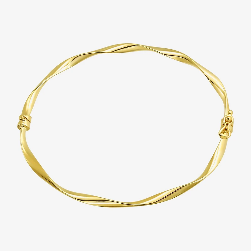 Gold Addiction Womens 10K Gold Round Bangle Bracelet