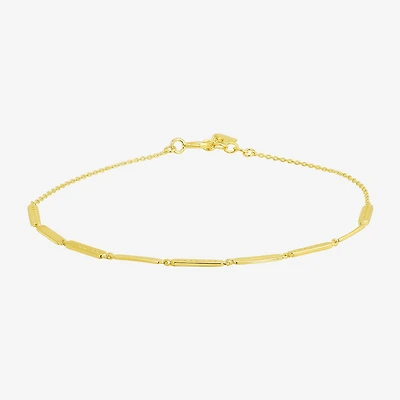 Gold Addiction Womens 10K Gold 7 Inch Semisolid Cable Chain Bracelet