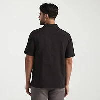 Cubavera Seersucker Texture Mens Short Sleeve Regular Fit Button-Down Shirt