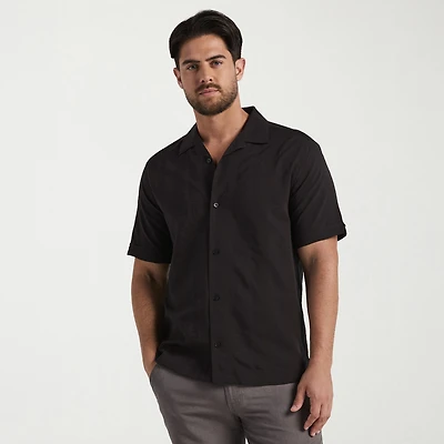 Cubavera Seersucker Texture Mens Short Sleeve Regular Fit Button-Down Shirt