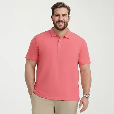 IZOD Dockside Slub Big and Tall Mens Classic Fit Short Sleeve Polo Shirt