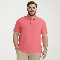 IZOD Dockside Slub Big and Tall Mens Classic Fit Short Sleeve Polo Shirt