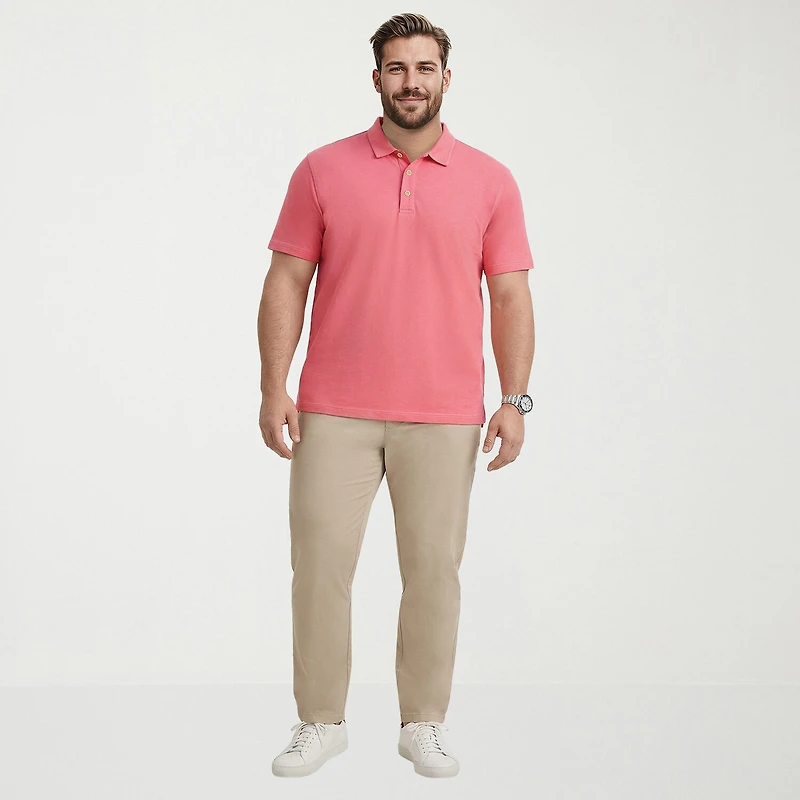 IZOD Dockside Slub Big and Tall Mens Classic Fit Short Sleeve Polo Shirt