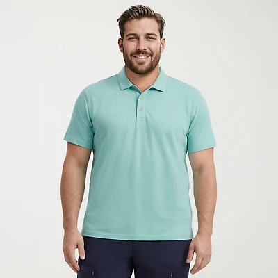 IZOD Dockside Slub Big and Tall Mens Classic Fit Short Sleeve Polo Shirt