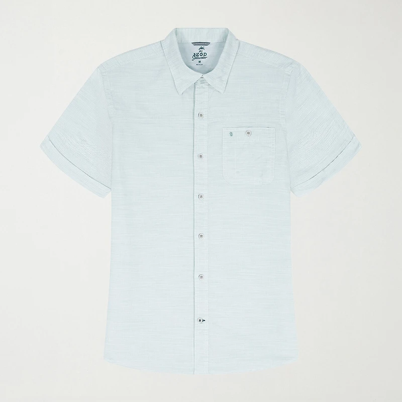 IZOD Dockside Chambray Mens Short Sleeve Classic Fit Big and Tall Button-Down Shirt