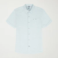 IZOD Dockside Chambray Mens Short Sleeve Classic Fit Big and Tall Button-Down Shirt