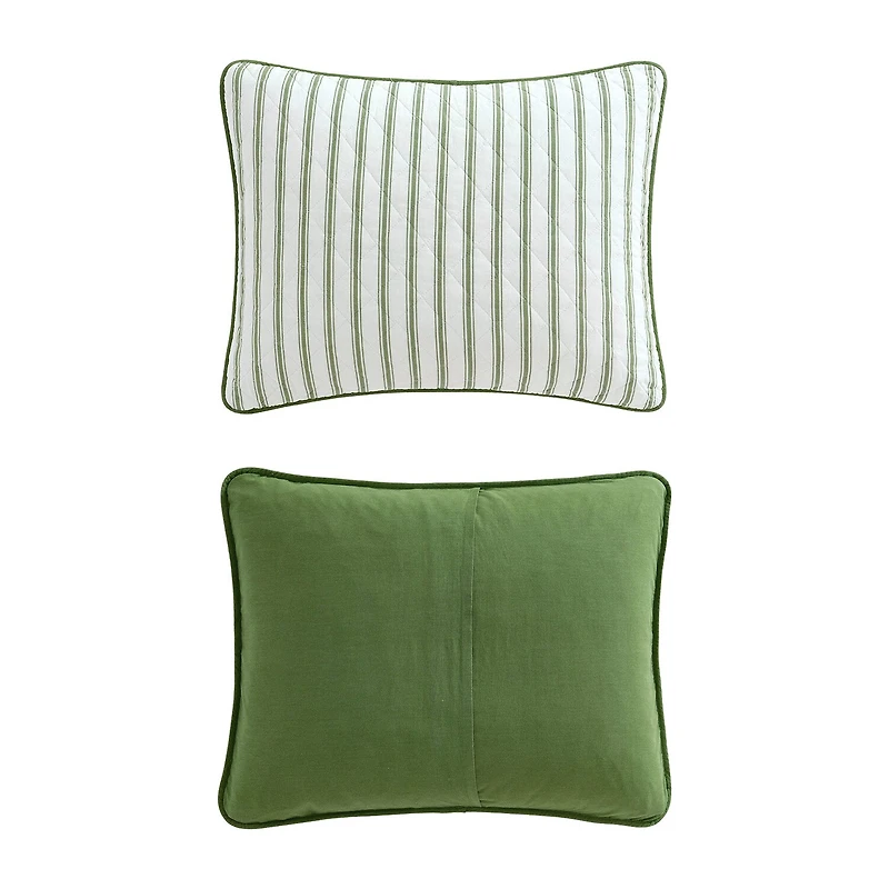 Martha Stewart Core Ticking Stripe Easy Care Quilt Set