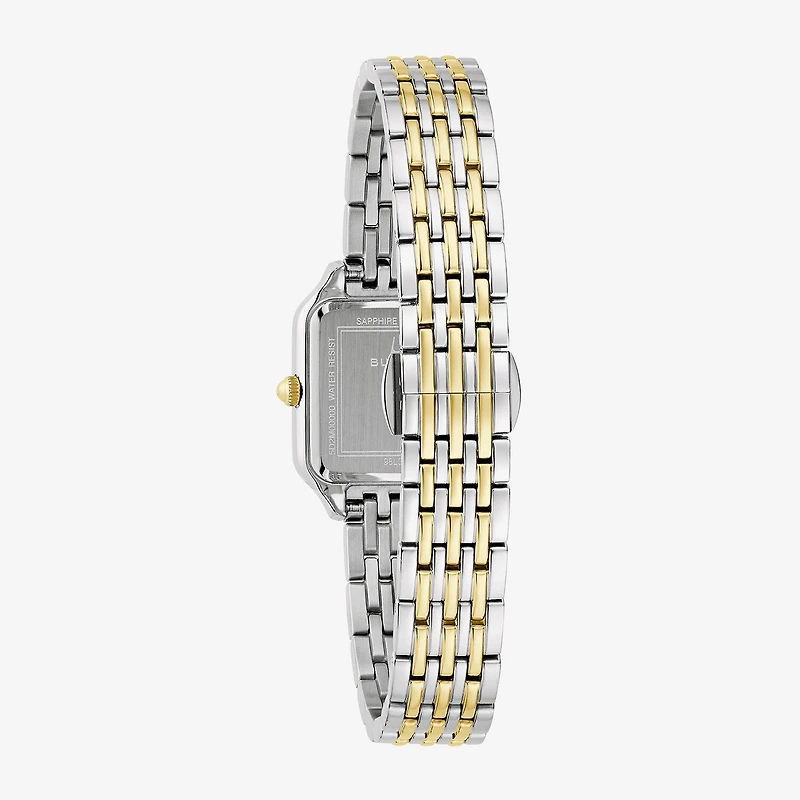 Bulova Womens Two Tone Stainless Steel Bracelet Watch 98l330