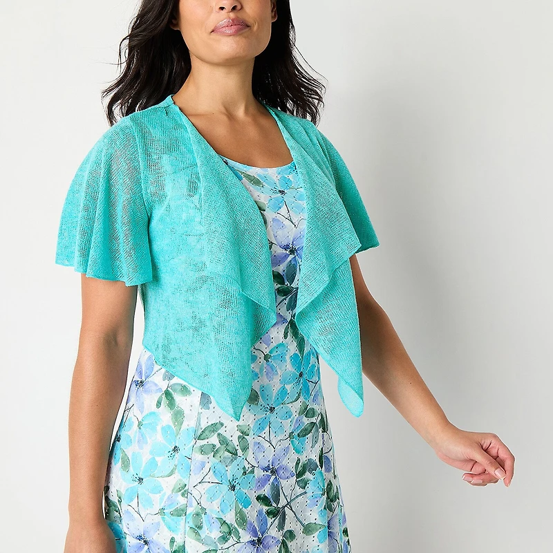 Perceptions Womens Petite Floral Jacket Dress