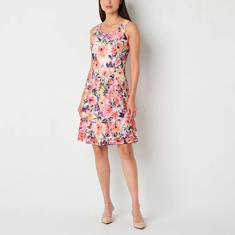 Perceptions Womens Petite Floral Jacket Dress