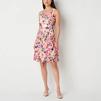 Perceptions Womens Petite Floral Jacket Dress