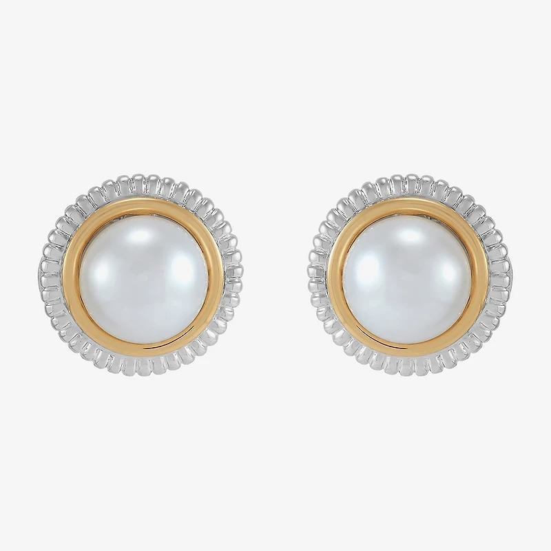 Limited Quantities! Womens White Cultured Freshwater Pearl 14K Gold Over Silver 2-pc. Jewelry Set