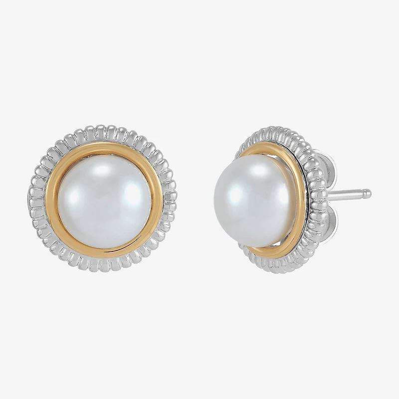 Limited Quantities! Womens White Cultured Freshwater Pearl 14K Gold Over Silver 2-pc. Jewelry Set