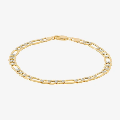 Made in Italy Mens 14K Gold 8 1/2 Inch Semisolid Figaro Chain Bracelet