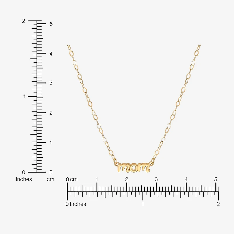 Womens 10K Gold 18 Inch Pendant Necklace