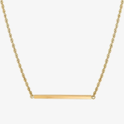 Womens 10K Gold Bar 18 Inch Pendant Necklace