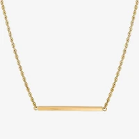 Womens 10K Gold Bar 18 Inch Pendant Necklace