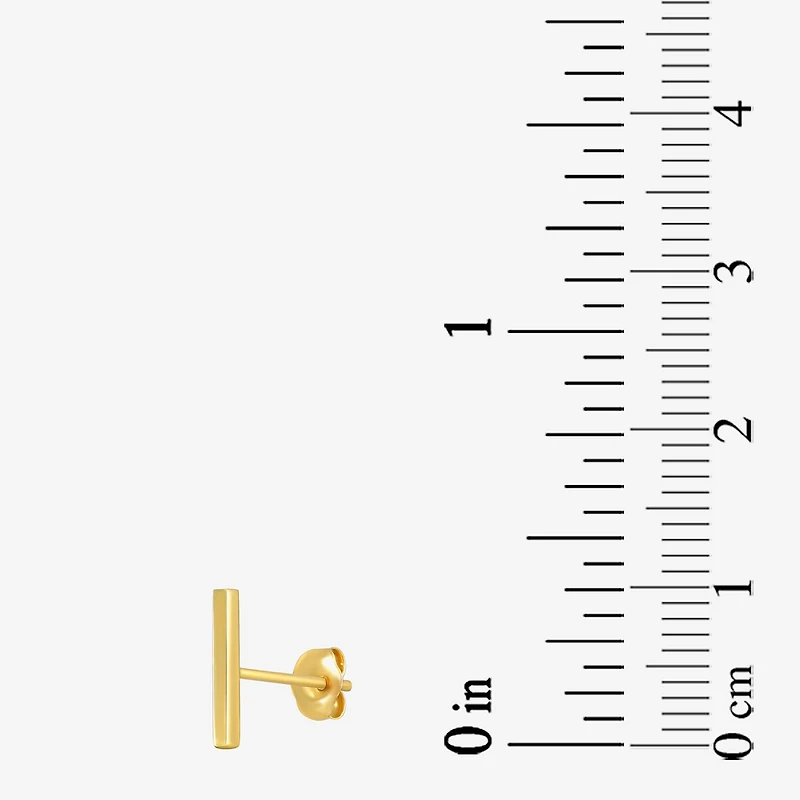 Gold Addiction Womens 10K Gold 9.8mm Bar Single Earring