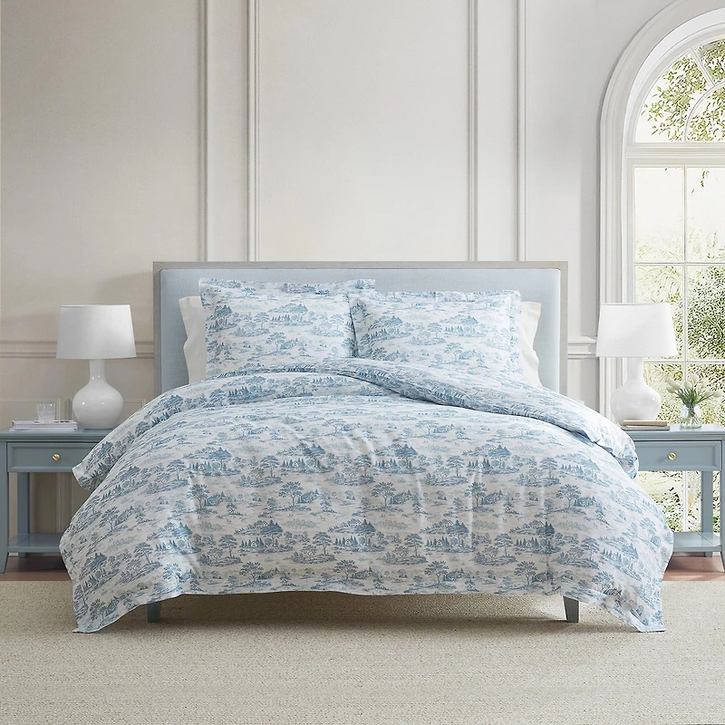 Martha Stewart Farmhouse Toile Easy Care Comforter Set