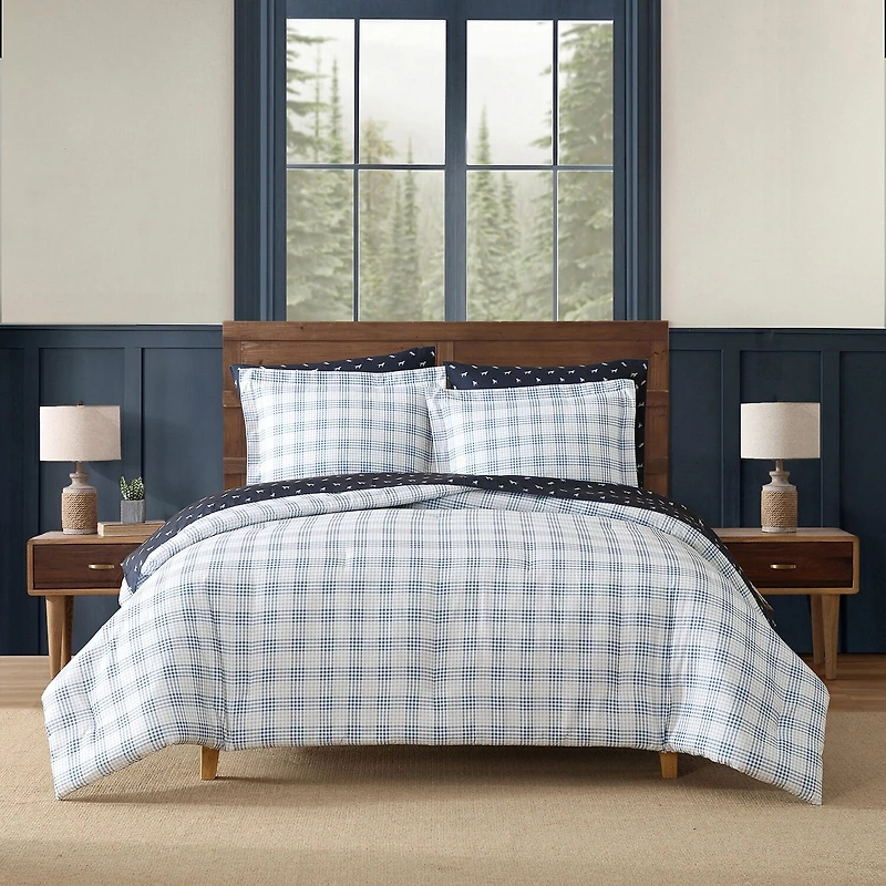 Eddie Bauer Beach Pine Plaid Easy Care Comforter Set