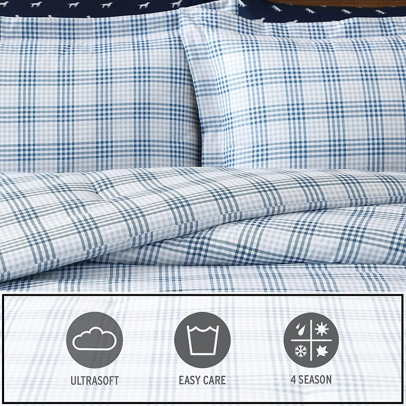 Eddie Bauer Beach Pine Plaid Easy Care Comforter Set