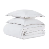 Martha Stewart Simple Scallop Easy Care Duvet Cover Set