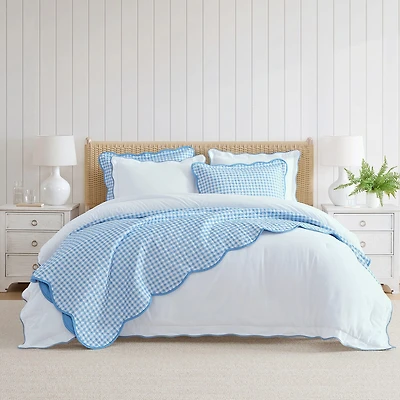 Martha Stewart Olivia Gingham Easy Care Quilt Set
