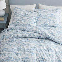 Martha Stewart Farmhouse Toile Easy Care Duvet Cover Set