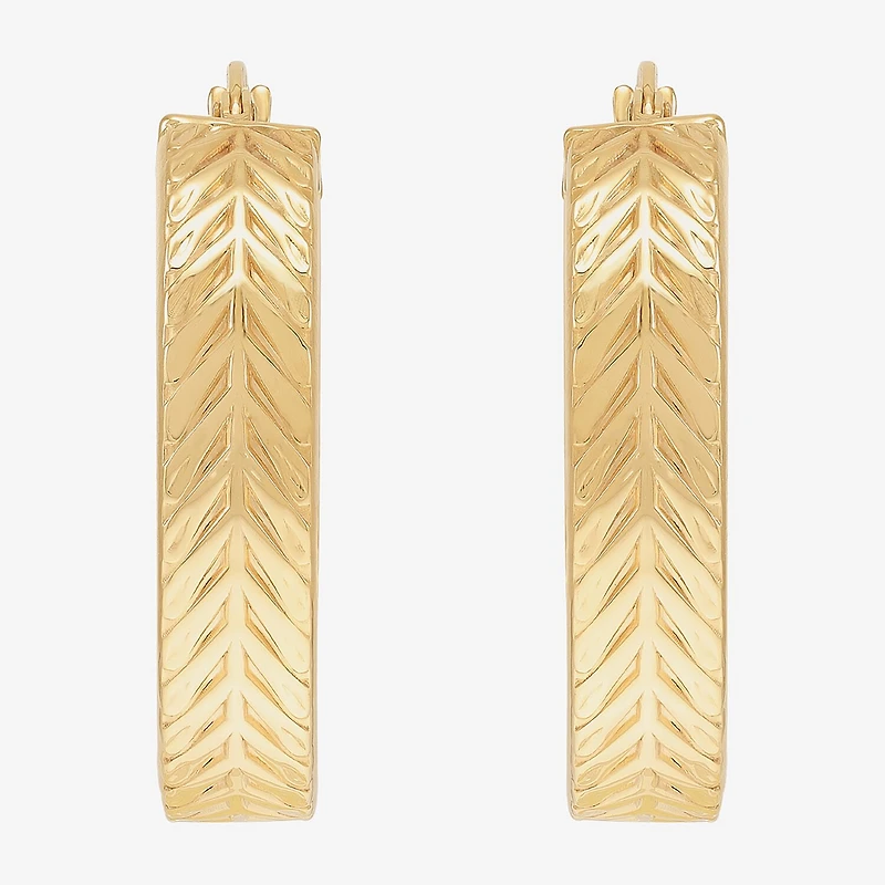 Made in Italy Womens 10K Gold 26.5mm Hoop Earrings