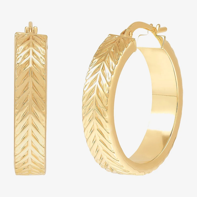 Made in Italy Womens 10K Gold 26.5mm Hoop Earrings