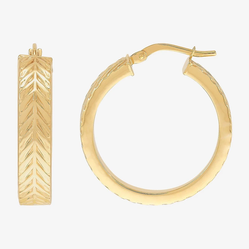 Made in Italy Womens 10K Gold 26.5mm Hoop Earrings
