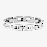 Mens Stainless Steel Solid 8 3/4 Inch Link Bracelet