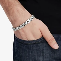 Mens Stainless Steel Solid 8 3/4 Inch Link Bracelet