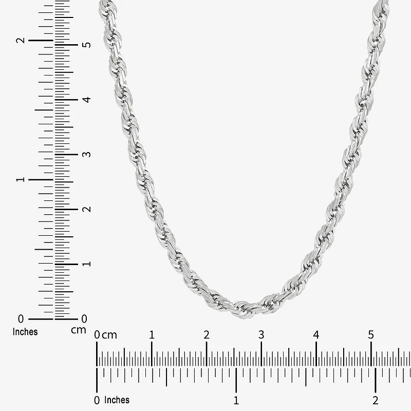 Limited Quantities! Womens 14K White Gold 22 Inch Rope Chain Necklace