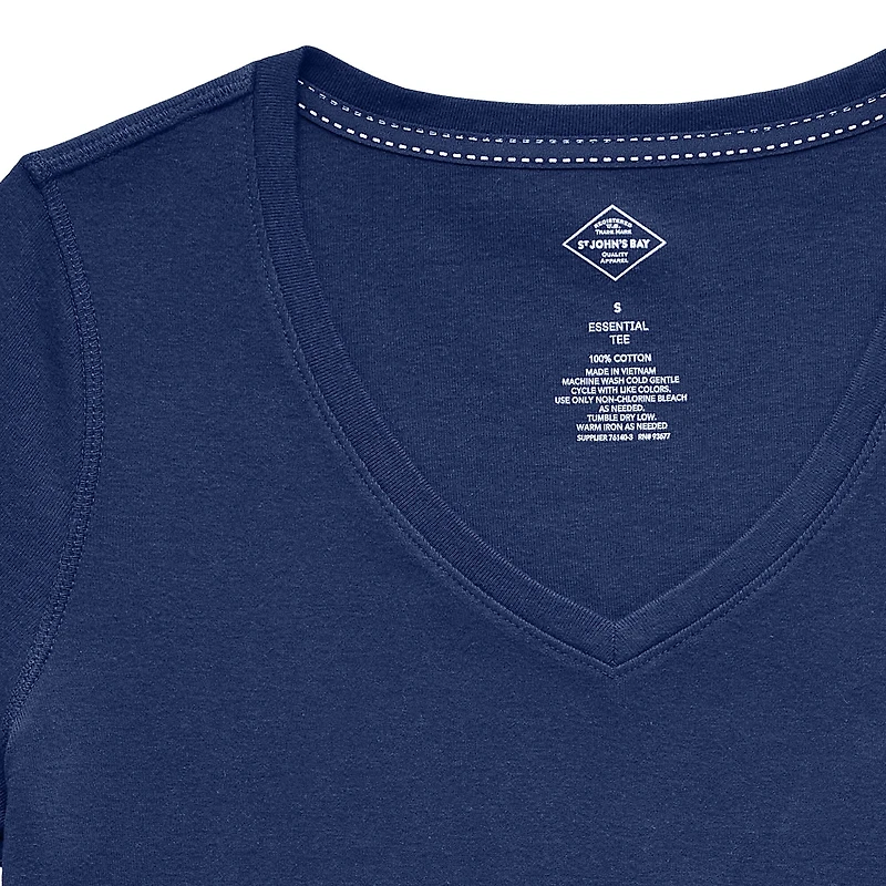 St. John's Bay Womens Easy-on + Easy-off V Neck 3/4 Sleeve Adaptive T-Shirt