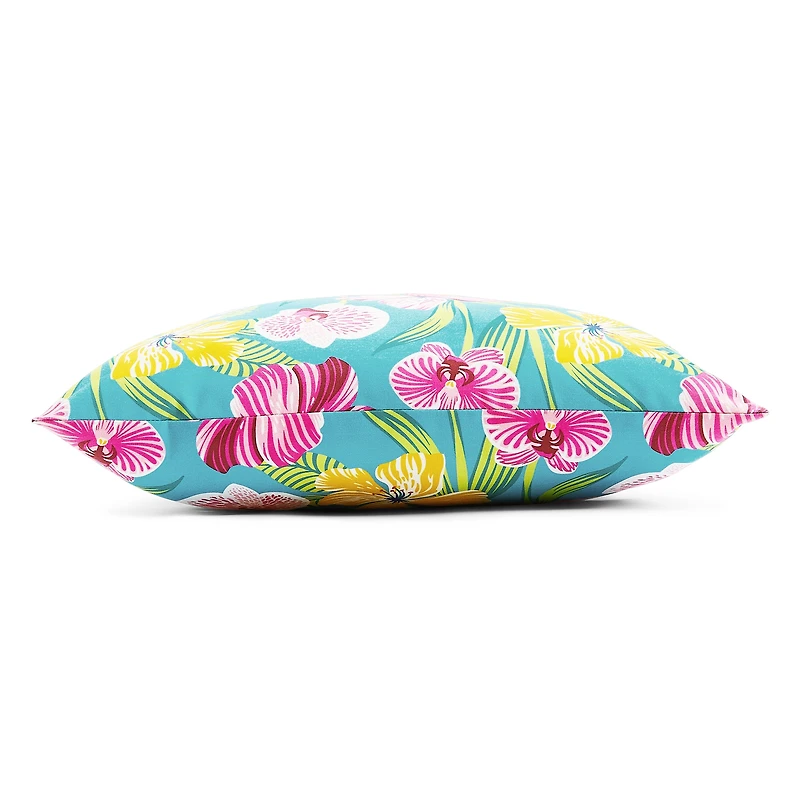 Outdoor Oasis 20"X 20" Orchid Print Square Throw Pillow