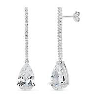 Womens 3 1/4 CT. T.W. Cubic Zirconia Sterling Silver Drop Earrings