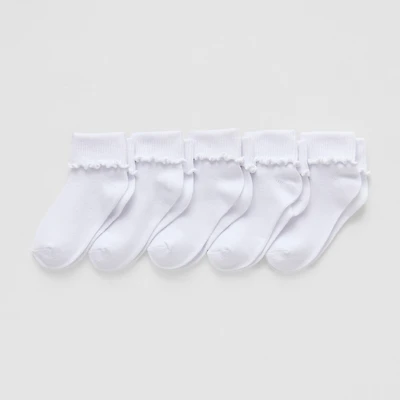 Okie Dokie Toddler Girls 5 Pair Turncuff Socks
