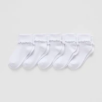 Okie Dokie Toddler Girls 5 Pair Turncuff Socks