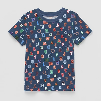 Okie Dokie Toddler & Little Boys Crew Neck Short Sleeve Regular Fit Graphic T-Shirt